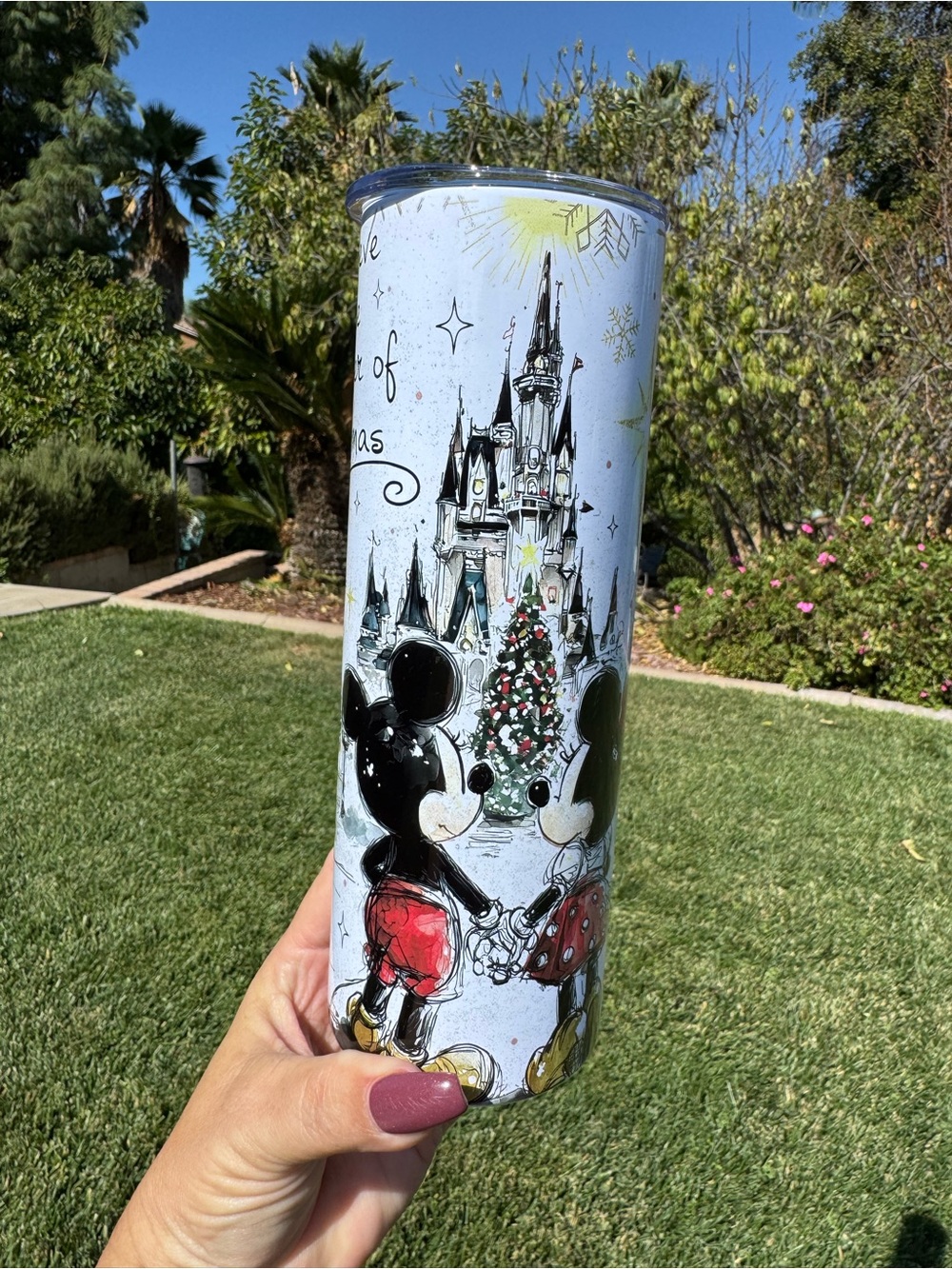 Mickey and Minnie Believe in the wonder of Christmas tumbler 20oz